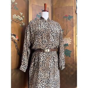 Leopard print silk dress by Maggy London, size 12